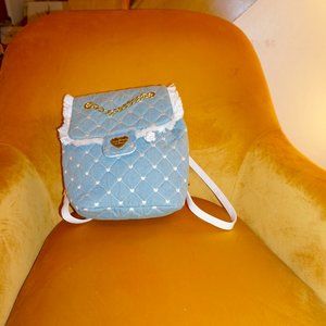 Luv Betsey Johnson Denim Chain Backpack